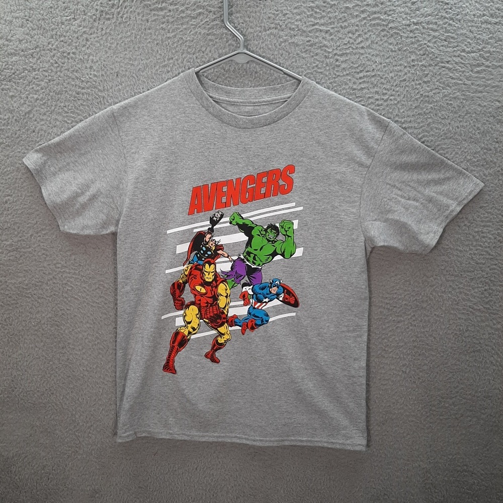 Avengers Shirt Adult Large Gray Hulk Iron Man Captain America Thor‎ Avengers